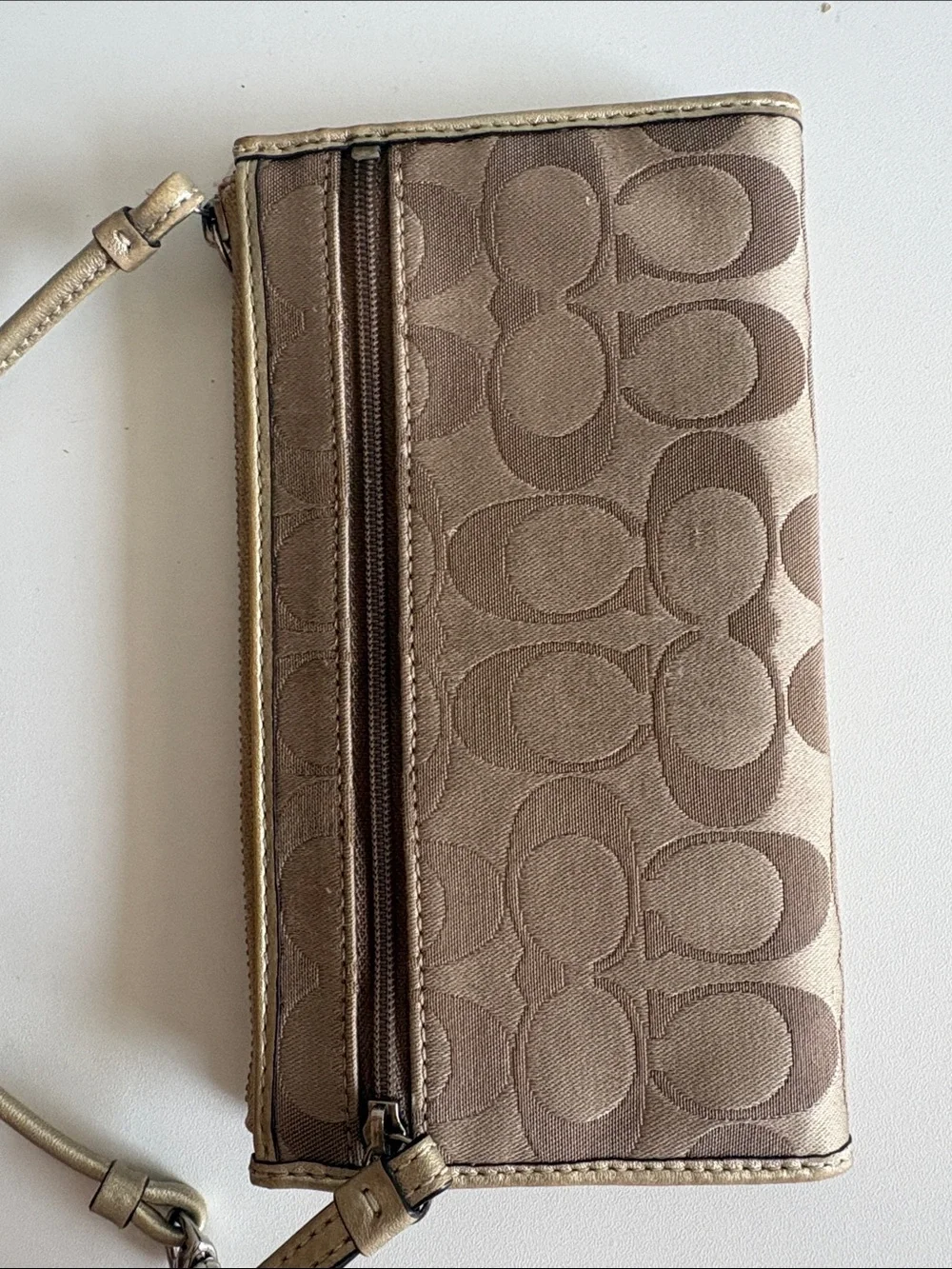 Coach Signature Jacquard Wristlet Wallet Clutch